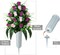 Artificial Cemetery & Memorial Flowers with Vase – Purple & Pink Silk Rose Gravesite Bouquets, Outdoor Headstone Decoration, Long-Lasting Memorial Arrangement (2 Sets)